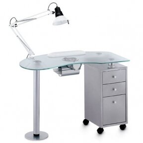 Manicure table with dust extractor Metal Glass Vented (Italy)