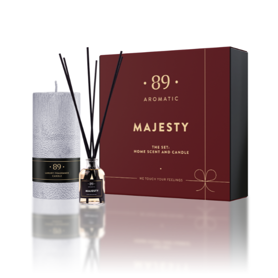 MAJESTY Home Scent with Sticks and Palm Wax Candle (Christmas Collection)