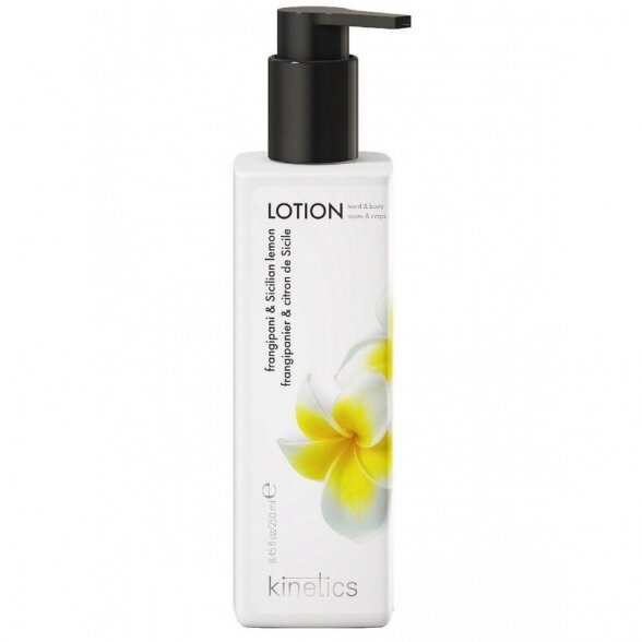 Nourishing hand and body lotion KINETICS Frangipani &amp; Sicilian Lemon, 250 ml