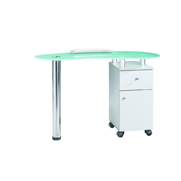 Manicure table with vacuum cleaner and cabinet