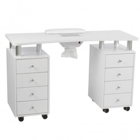 Manicure table with vacuum cleaner Weelko Distal, white