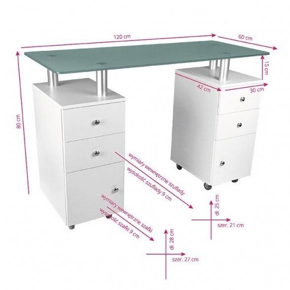 Manicure table GLASS 317 4