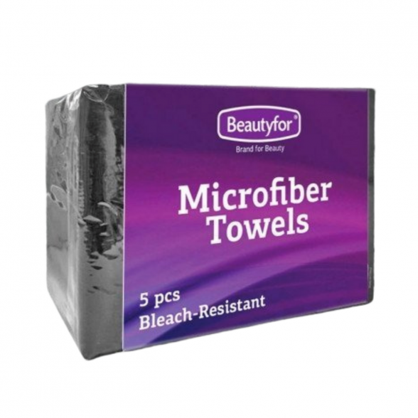 Microfiber towels 5 pcs., 70 x 40 cm, black sp.