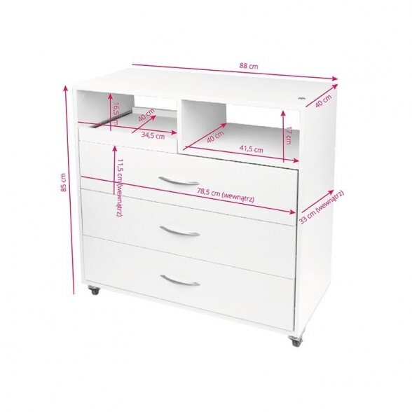 Mobile cabinet for pedicurist UNIT PODOLOGY Y-200, white 5