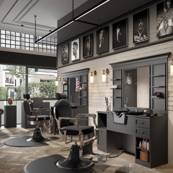 MUDI kirpyklos baldų kolekcija IGNITION BARBERSHOP (Ispanija)