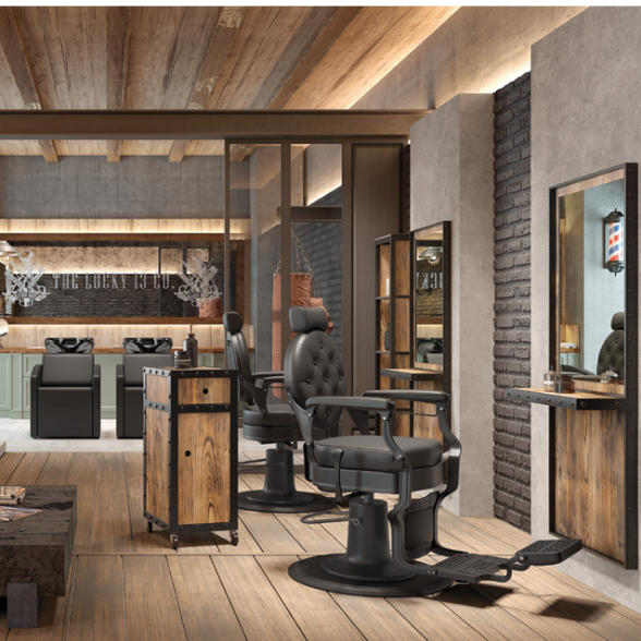 Коллекция мебели для парикмахерской MUDI SHADOW BARBERSHOP (Испания)