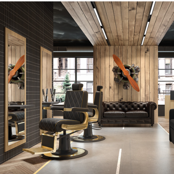 MUDI barber shop furniture collection WIND BARBERSHOP (Spain)