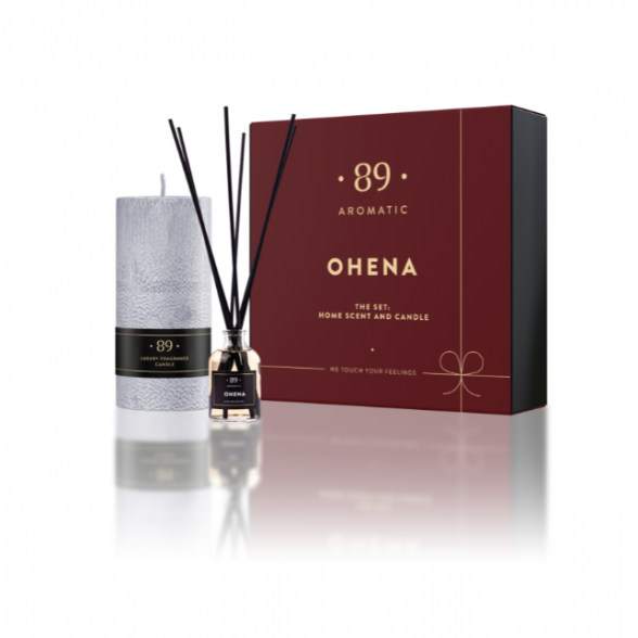 OHENA Home Scent with Sticks and Palm Wax Candle (Christmas Collection)