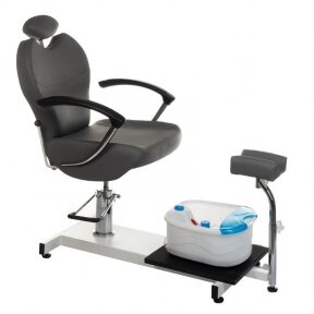 Pedicure chair with foot and built-in bathtub BR-2301, gray