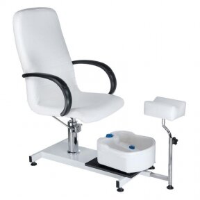 Pedicure chair with footrest and built-in bathtub BW-100, white