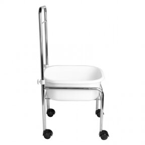 Pedicure tub with chrome mobile stand