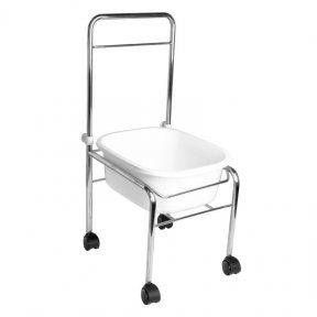 Pedicure tub with chrome mobile stand