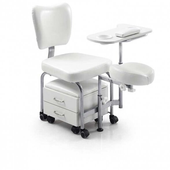 Pedicure chair with trolley Weelko Tendy, white