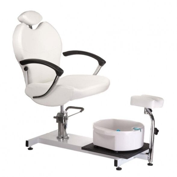 Pedicure chair with foot and built-in bathtub BR-2301, white