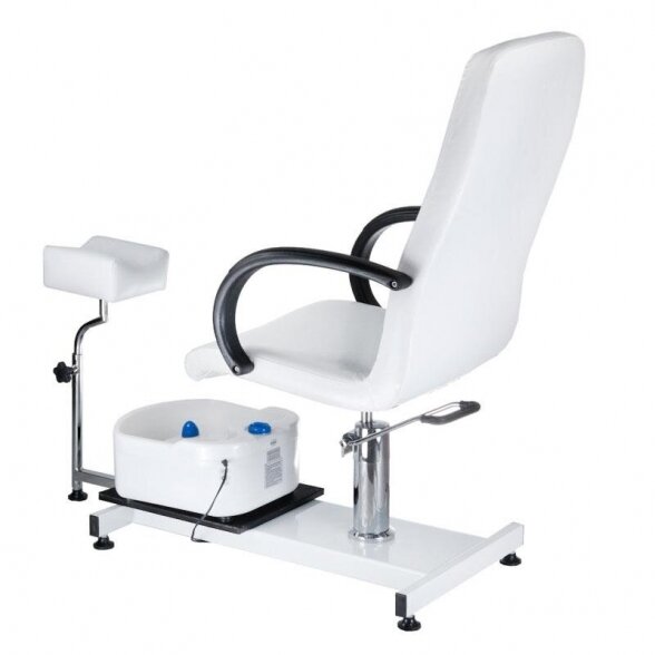 Pedicure chair with footrest and built-in bathtub BW-100, white 1