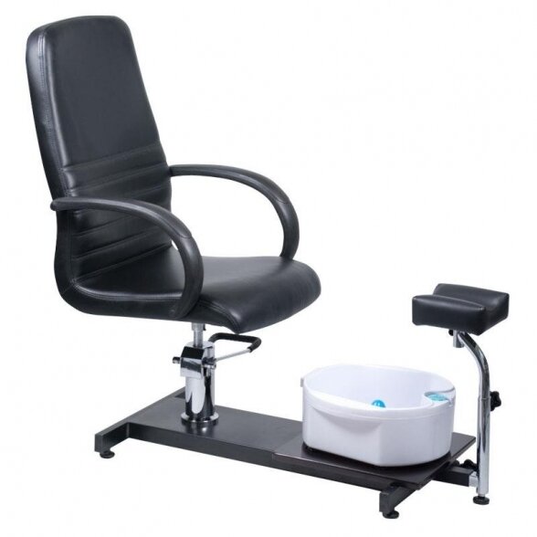 Pedicure chair with footrest and built-in bathtub BW-100, black