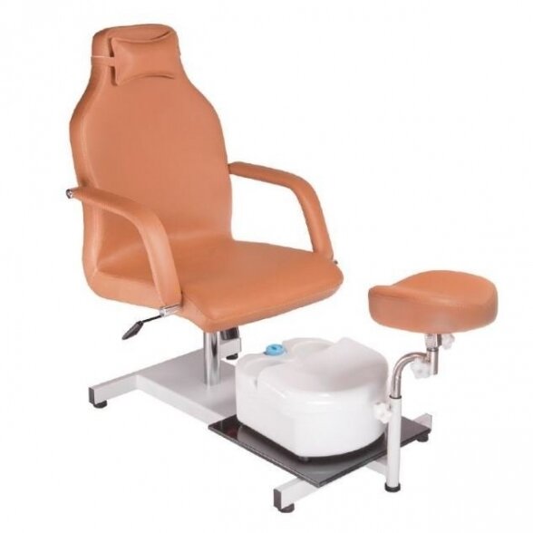 Pedicure chair with massage tub BD-5711, brown