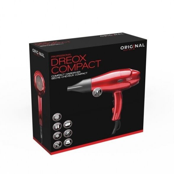 Hair dryer DREOX COMPACT, 2000W, red 2