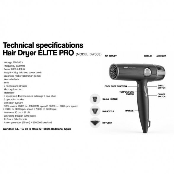 Hair dryer WAD ELITE PRO (Spain) 4