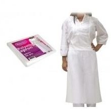 Polyethylene white aprons, 50 pcs.