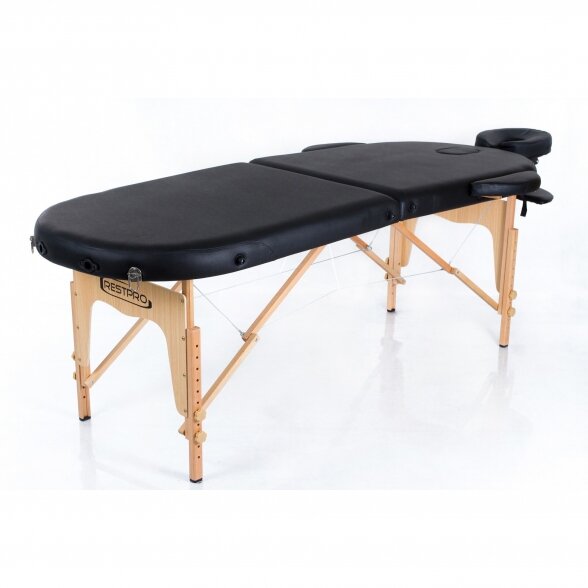 RESTPRO® Classic Oval 2 Black folding massage table 1