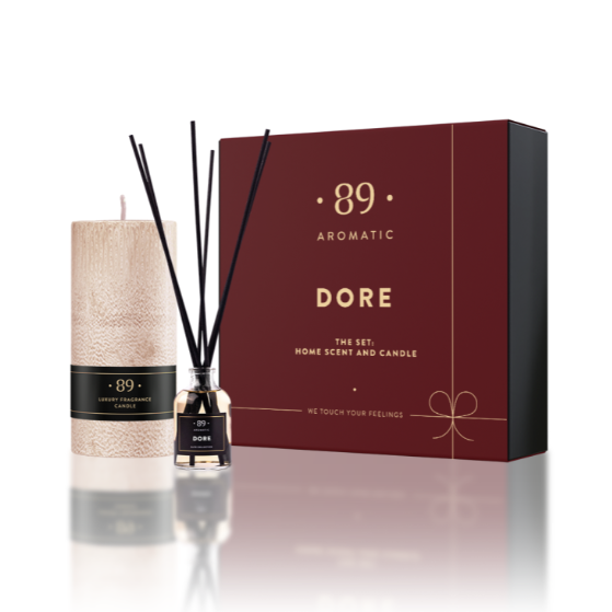 Set: Home Scent with Sticks and Palm Wax Candle (Christmas Collection)