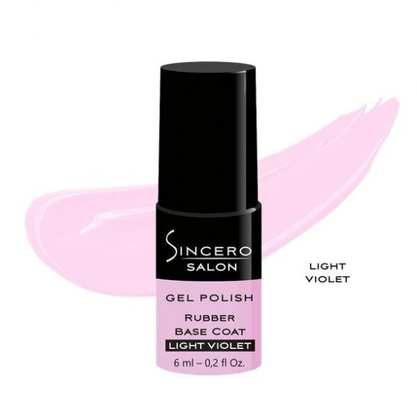 RUBBER BAZĖ "SINCERO SALON", LIGHT VIOLET, 6ml