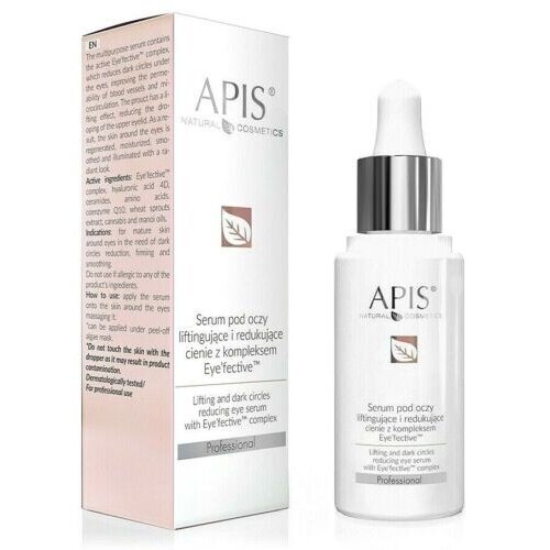 Apis stangrinantis ir mažinantis tamsius ratilus serumas akių sričiai, 30 ml