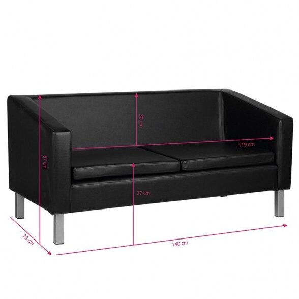 Salon waiting room sofa GABBIANO BM18003, black sp. 2