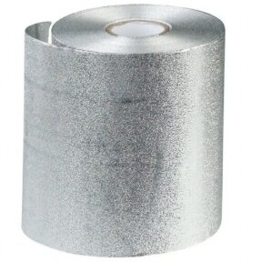 Фольга алюминиевая SIBEL ALUFOIL с противоскользящим рельефом, рулон 12 см х 100 м, цвет серый
