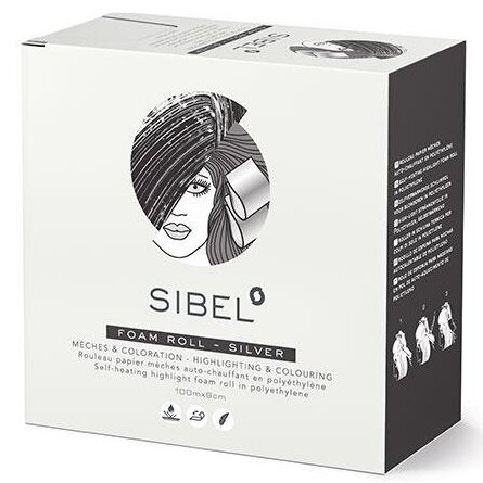 Sibel foam roll with self-heating polyethylene layer, in a box 9cm x 100m, silver color