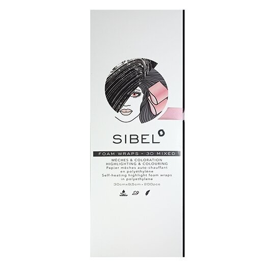 Sibel foam strips with self-heating polyethylene layer, 200 pcs. 30cm x 9.5cm various colors