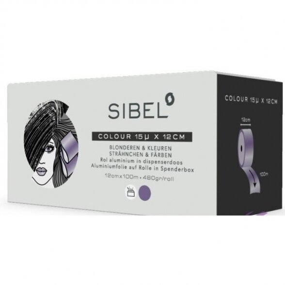 SIBEL aluminum foil in a roll 15 microns, 12cmx100m, PURPLE 1