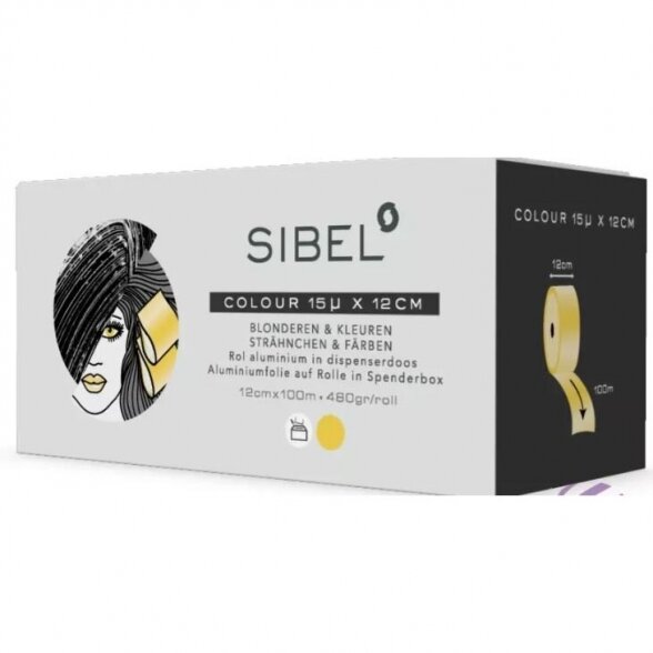 SIBEL aluminum foil in a roll 15 microns, 12cmx100m, GOLD 1