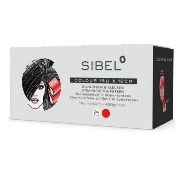 SIBEL aluminum foil in a roll 15 microns, 12cmx100m, RED 1