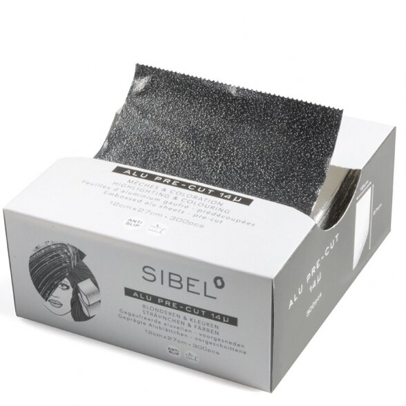 SIBEL ALUFOIL aluminum foil sheets with non-slip relief, 300 pcs. 12cm x 27cm, gray color