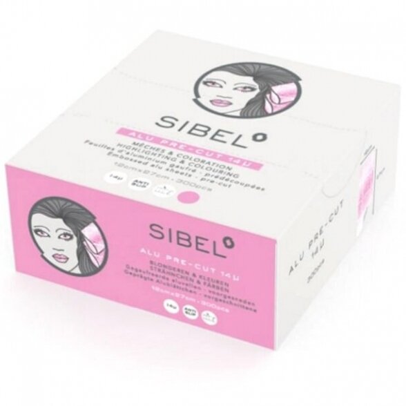 SIBEL ALUFOIL aluminum foil sheets with non-slip relief, 300 pcs. 12cm x 27cm, pink sp.