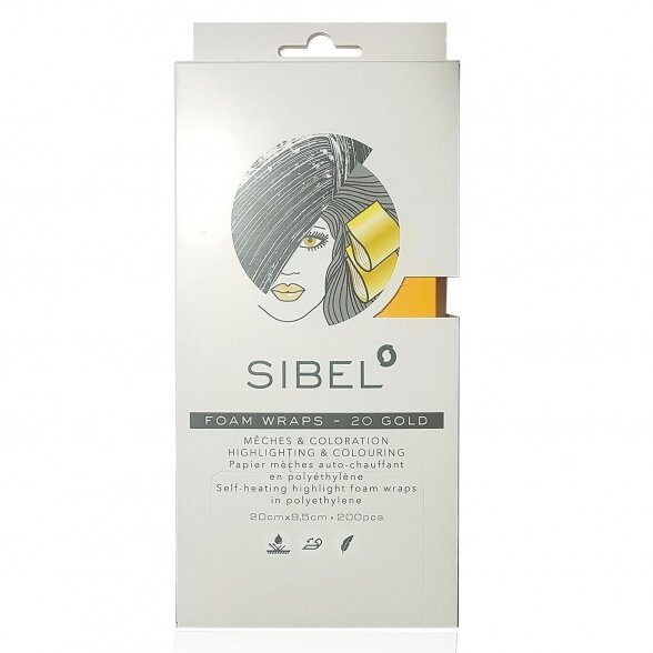 Sibel foam strips with self-heating polyethylene layer, 200 pcs. 20cm x 9.5cm, golden color