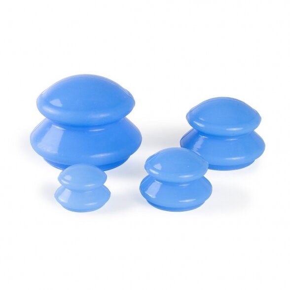 Silicone cups for manual massage, blue. 4 pcs. 1