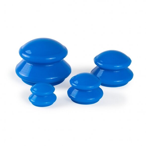 Silicone cups for manual massage, dark blue 4 pcs. 1