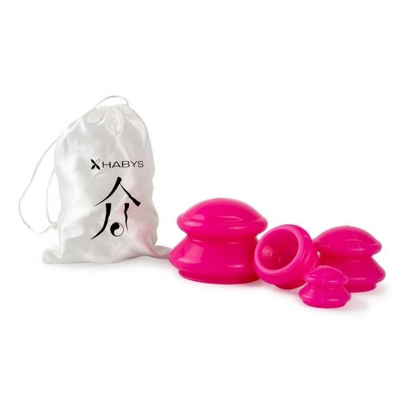 Silicone cups for hand massage, pink  4 pcs.