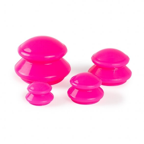 Silicone cups for hand massage, pink  4 pcs. 1