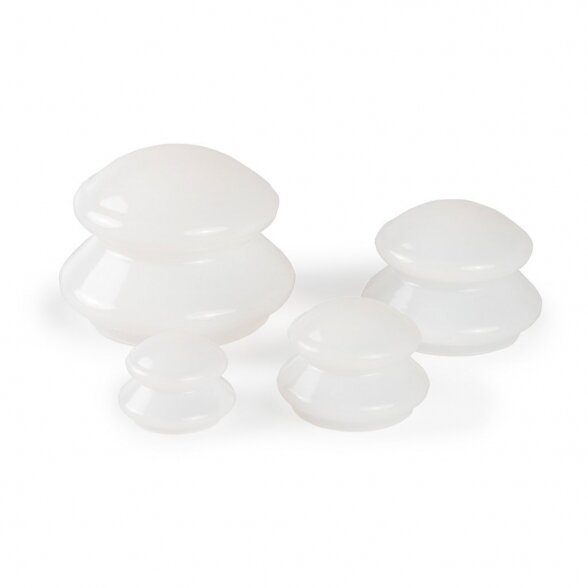 Silicone cups for manual massage, white 4 pcs. 1