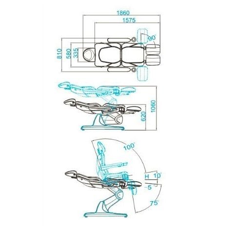 Pedikiūro krėslas AZZURRO  870S PEDI CAPPUCCINO 2