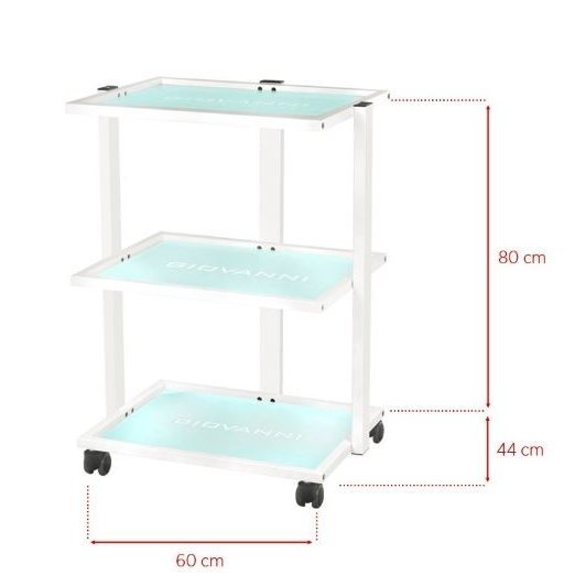 Trolley with three shelves 1040 GIOVANNI, white 1