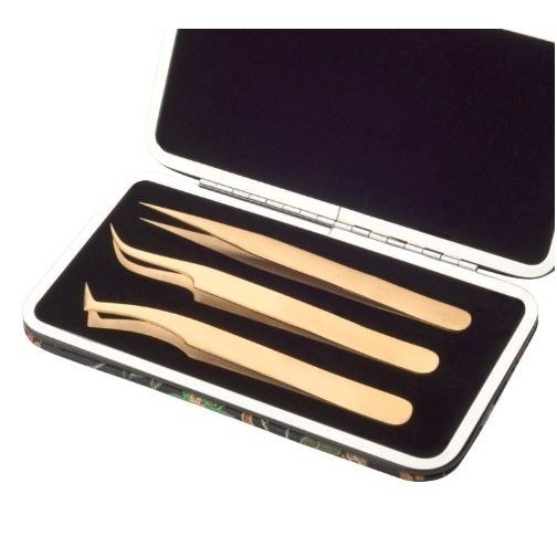 SOFI LASHES eyelash tweezers set TITANIUM GOLD