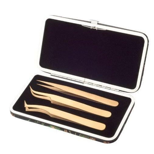 SOFI LASHES eyelash tweezers set TITANIUM GOLD 5