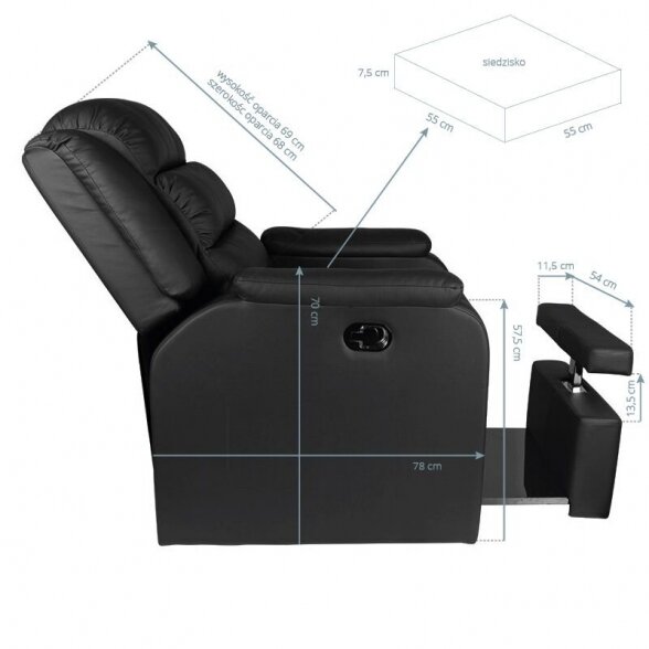 SPA chair for pedicure procedures HILTON, black 5