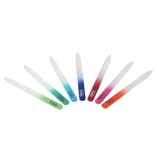 Glass file with a case, 14 cm, various colours