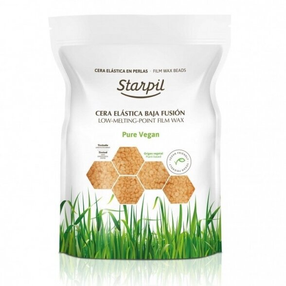 Starpil Elastingas veganiškas vaškas granulėse Pure Vegan Elastic Wax, 1000gr